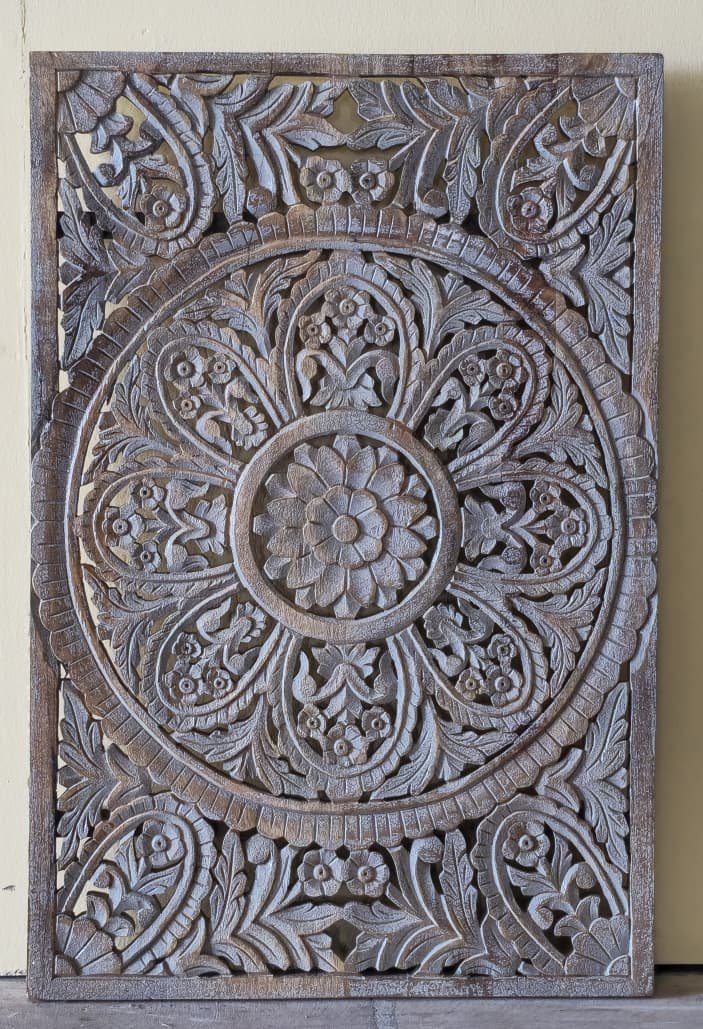 Dwaar Patta — The Door-flanking Panel (Antique ivory with relief carving) - Image 1
