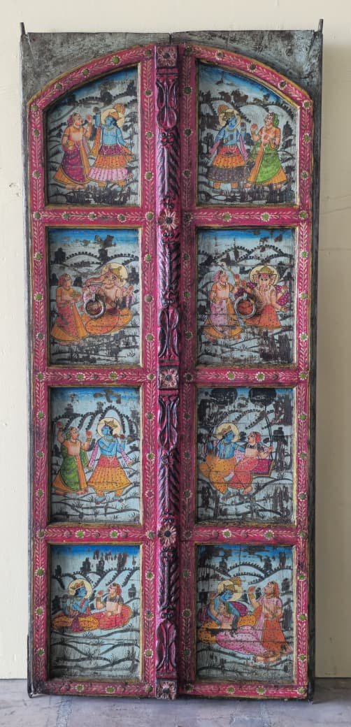 Neel Dwaar — The Blue Door (Terracotta-ochre with indigo and gold painting) - Image 1