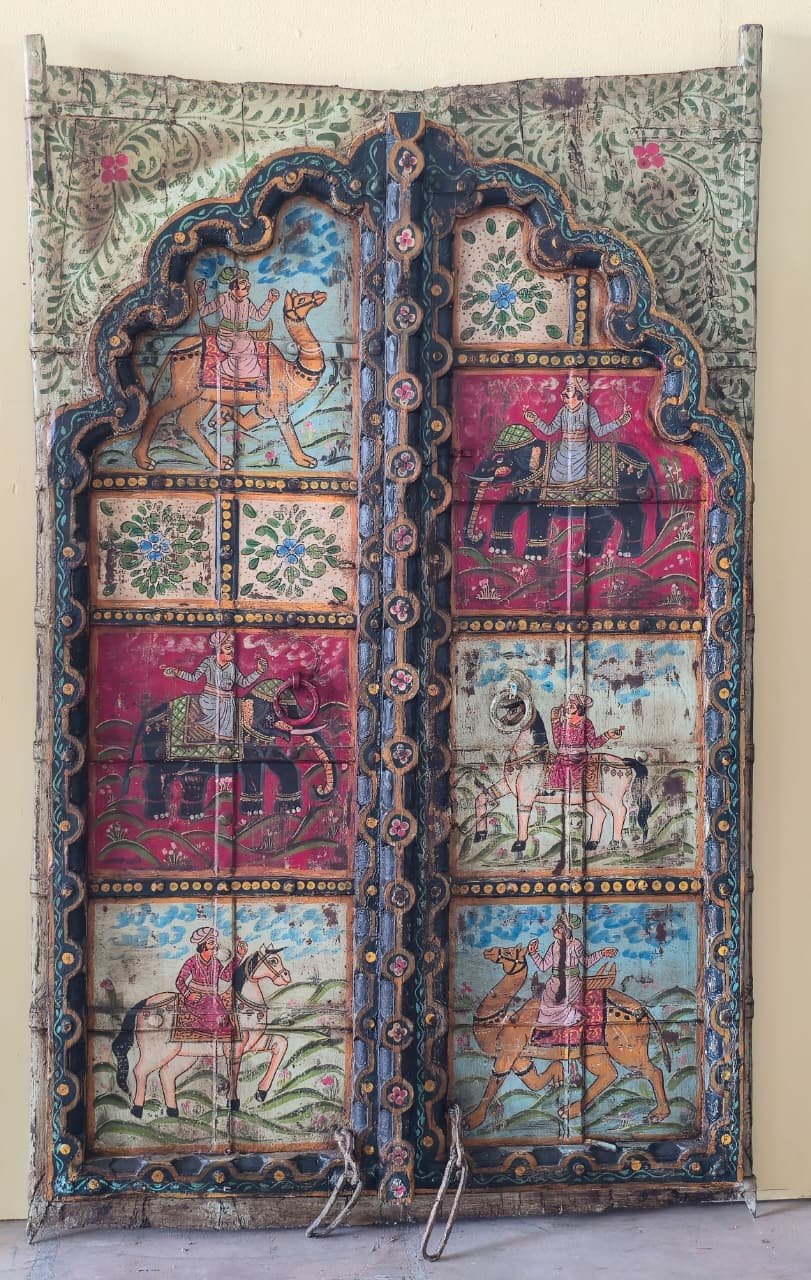 Rajsi Pravesha — The Royal Entrance (Ochre-gold with deep indigo borders) - Image 1