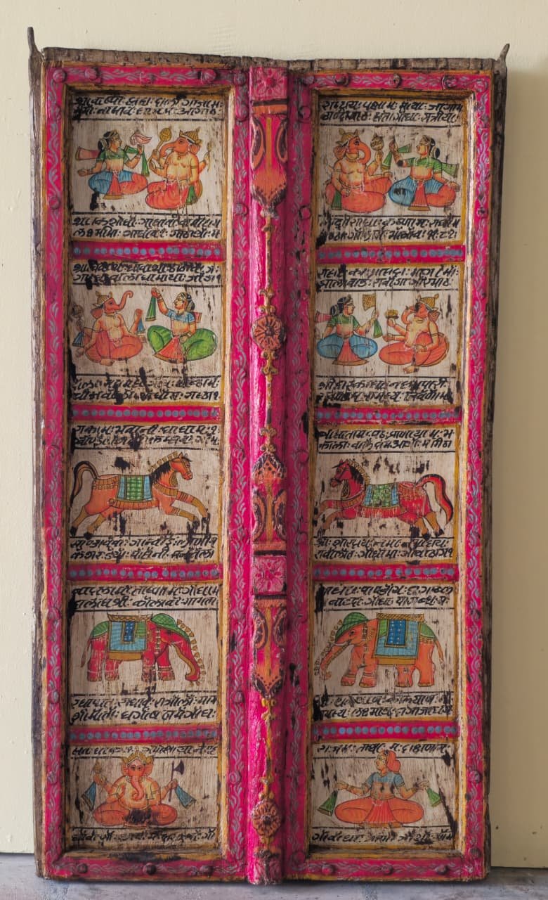 Chitrit Pranaam — Painted Salutation (Warm red with ivory floral painting) - Image 1
