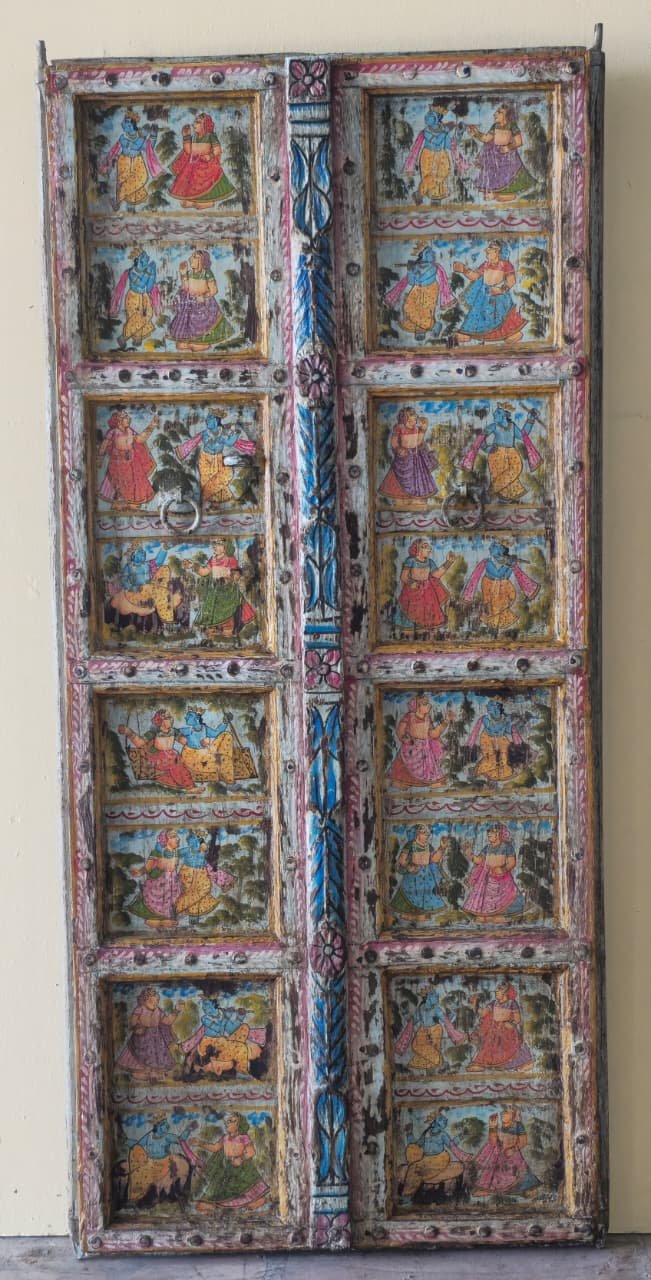 Neel Dwaar — The Blue Door (Terracotta-ochre with indigo and gold painting) - Image 1