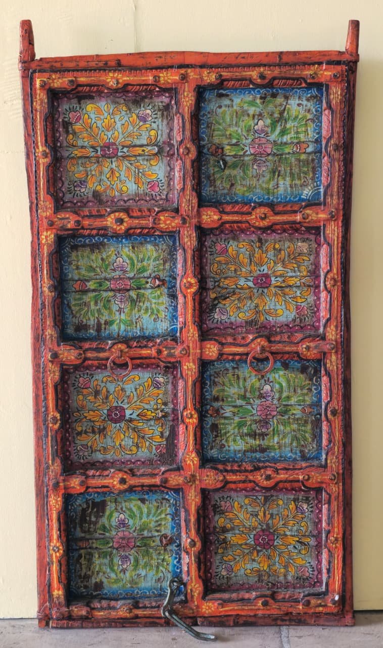 Kesari Torana — Saffron Gateway Panel (Deep indigo with gold botanical motifs) - Image 1