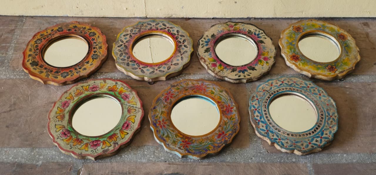 Sona Adarsh — The Golden Mirror Frame (Blue-grey with gold relief) - Image 1