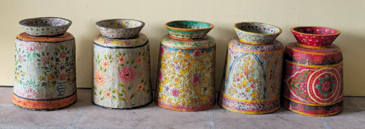 Shilpa Kumbha — The Craft Vessel (Terracotta with green and gold motifs) - Image 1